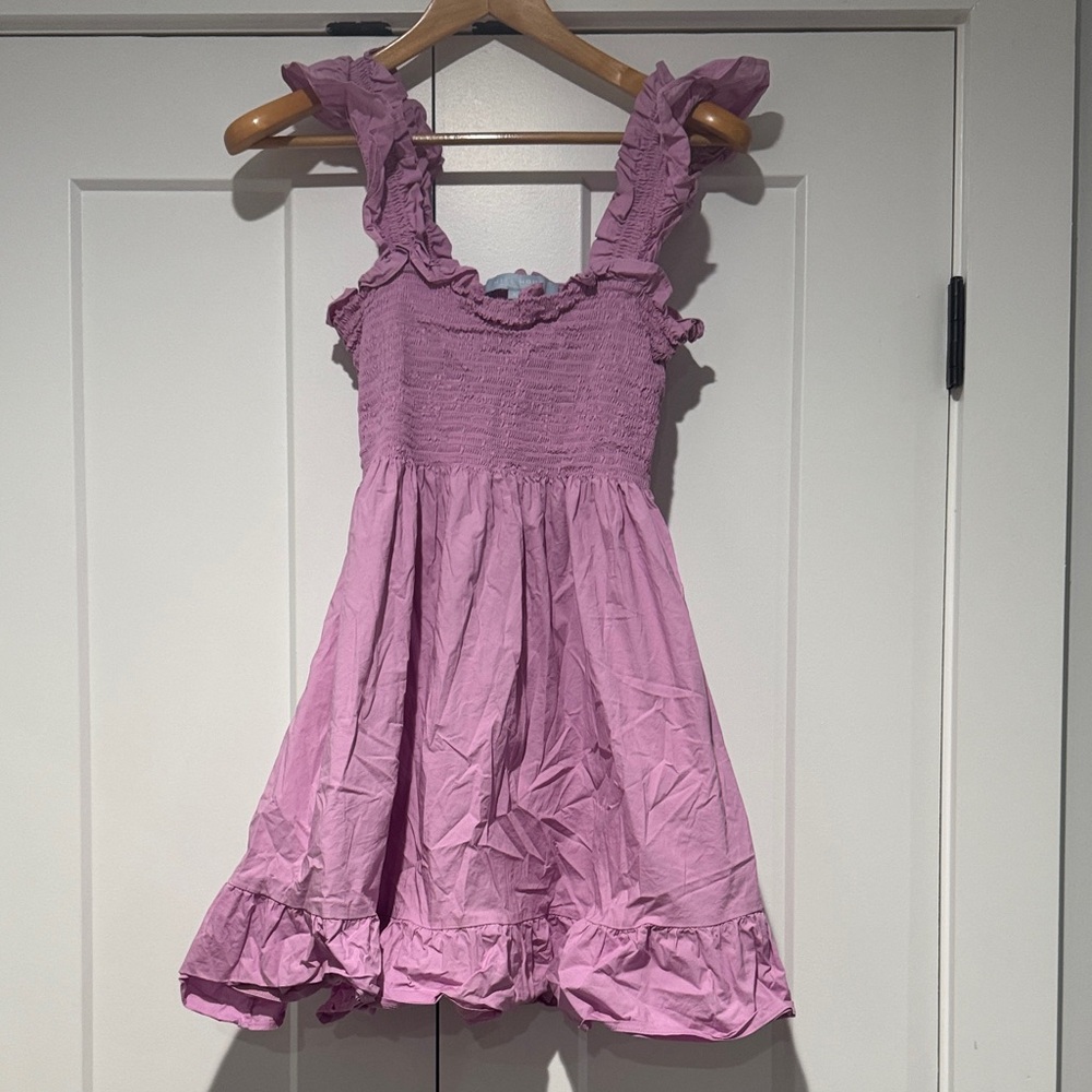 Hill House Lavender Ruffled Mini Dress